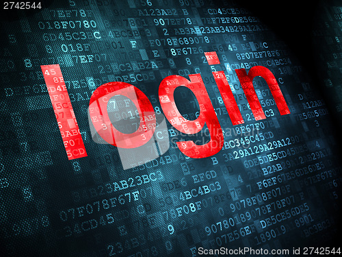 Image of Protection concept: Login on digital background
