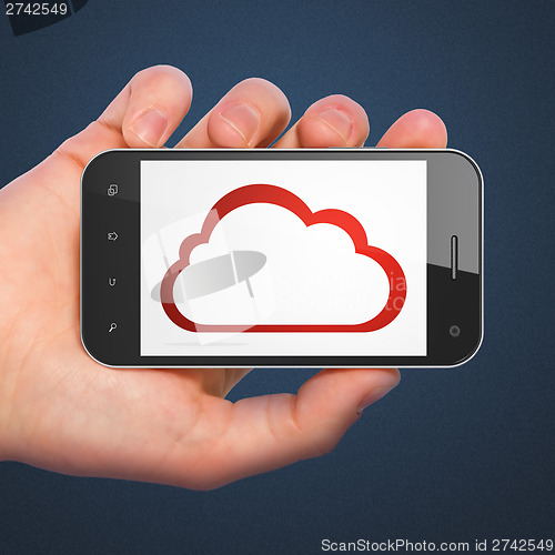 Image of Cloud technology concept: Cloud on smartphone