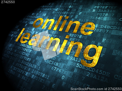 Image of Education concept: Online Learning on digital background