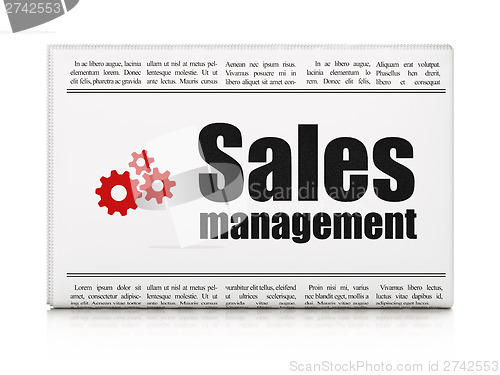 Image of Advertising news concept: newspaper with Sales Management and Ge
