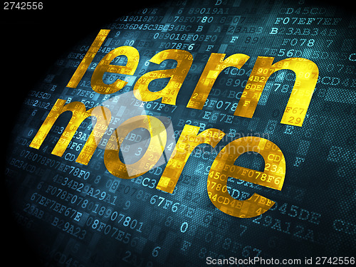 Image of Education concept: Learn More on digital background