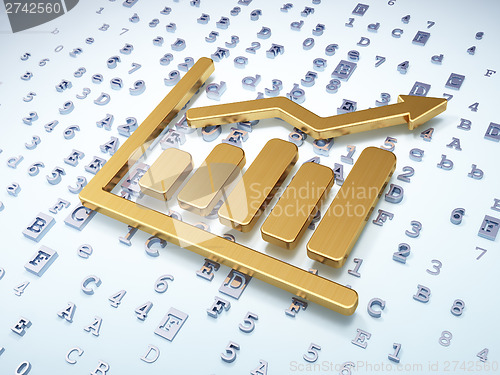 Image of News concept: Golden Growth Graph on digital background