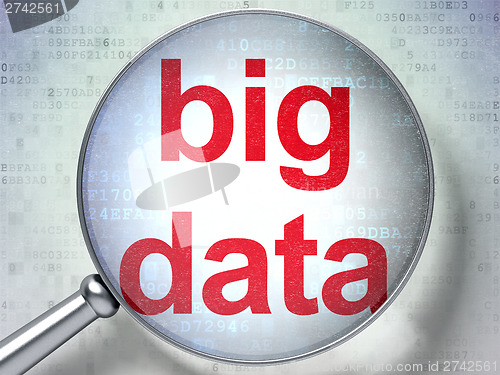 Image of Information concept: Big Data with optical glass