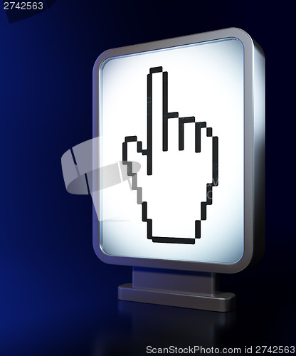 Image of Advertising concept: Mouse Cursor on billboard background