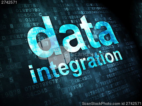 Image of Information concept: Data Integration on digital background