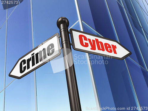 Image of Security concept: Cyber Crime on Building background