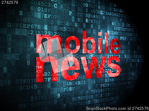 Image of News concept: Mobile News on digital background