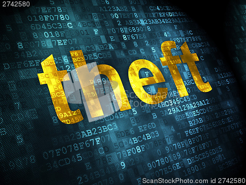 Image of Privacy concept: Theft on digital background