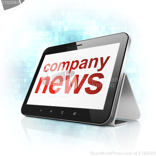 Image of News concept: Company News on tablet pc computer
