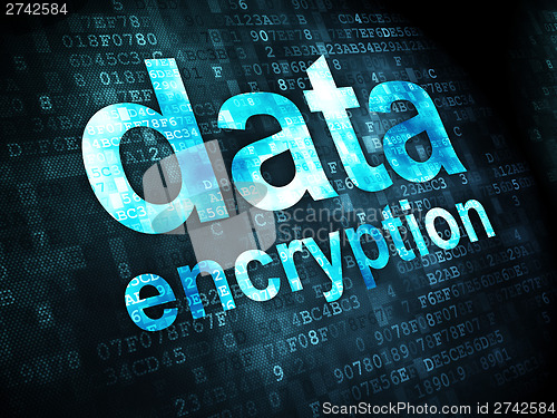 Image of Protection concept: Data Encryption on digital background