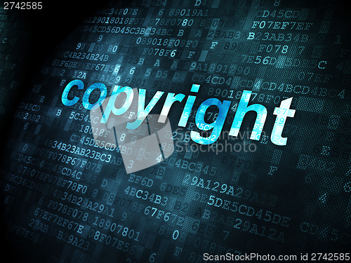 Image of Law concept: Copyright on digital background