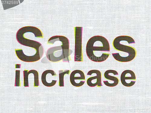 Image of Marketing concept: Sales Increase on fabric texture background