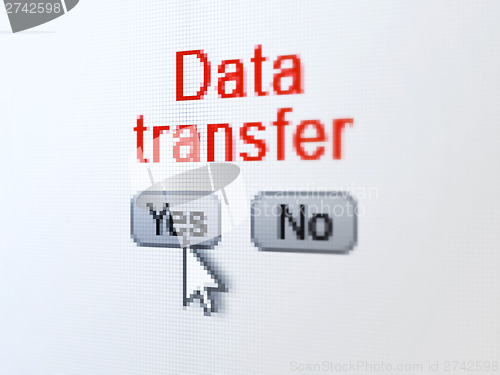 Image of Information concept: Data Transfer on digital computer screen