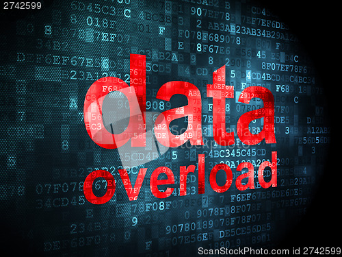 Image of Data concept: Data Overload on digital background