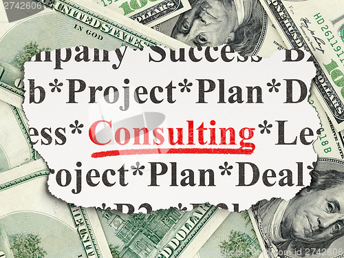 Image of Finance concept: Consulting on Money background
