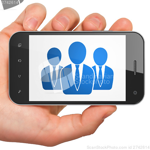 Image of News concept: Business People on smartphone