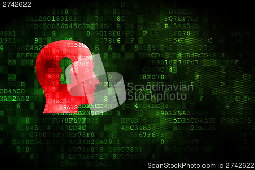 Image of Business concept: Head With Keyhole on digital background