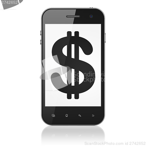 Image of Currency concept: Dollar on smartphone