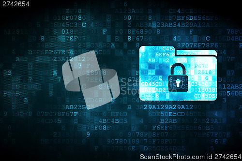 Image of Finance concept: Folder With Lock on digital background