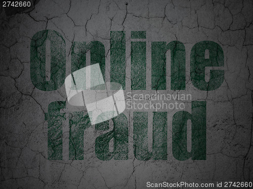 Image of Protection concept: Online Fraud on grunge wall background