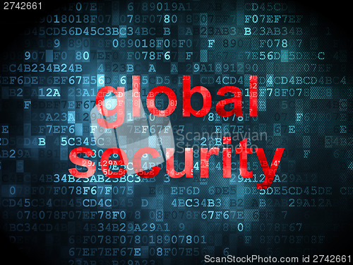 Image of Security concept: Global Security on digital background