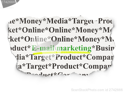 Image of Advertising concept: E-mail Marketing on Paper background