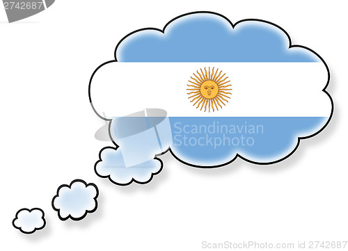 Image of Flag in the cloud, isolated on white background