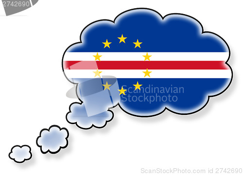 Image of Flag in the cloud, isolated on white background