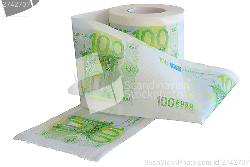 Image of Devaluation - money depreciation. European banknotes.