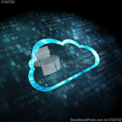 Image of Cloud computing concept: Cloud on digital background