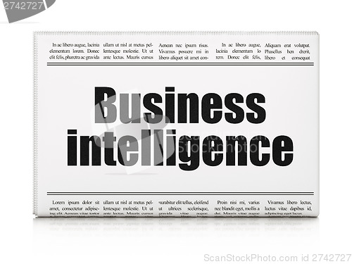 Image of Finance news concept: newspaper headline Business Intelligence