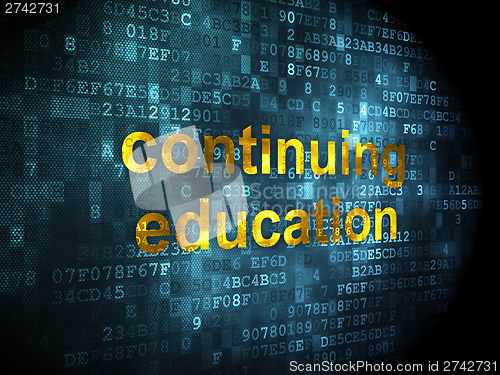 Image of Education concept: Continuing Education on digital background