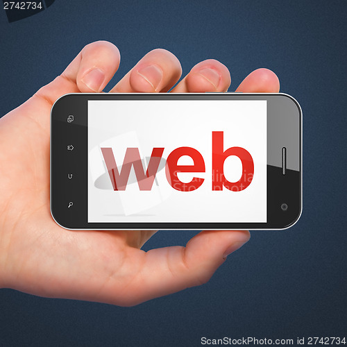 Image of SEO web design concept: Web on smartphone