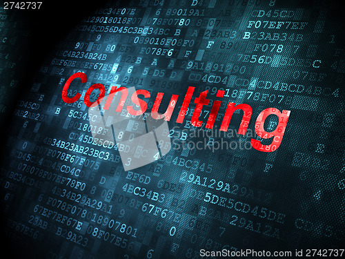 Image of Business concept: Consulting on digital background