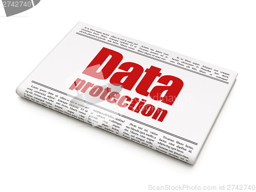 Image of Security news concept: newspaper headline Data Protection