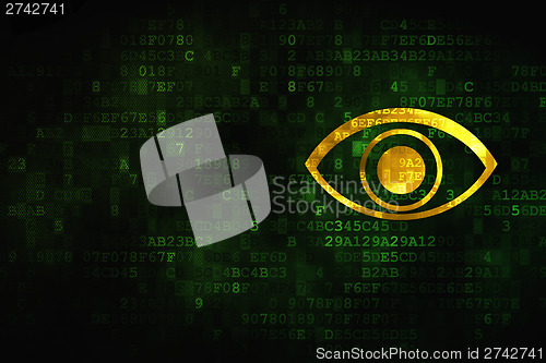 Image of Protection concept: Eye on digital background
