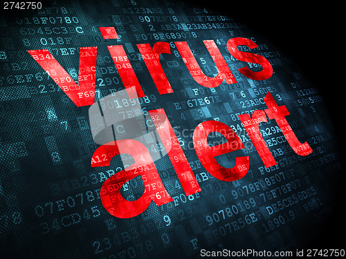 Image of Safety concept: Virus Alert on digital background