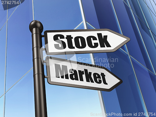 Image of Finance concept: Stock Market on Building background