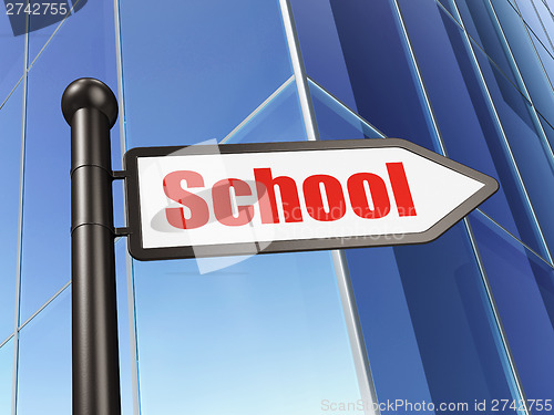 Image of Education concept: School on Building background