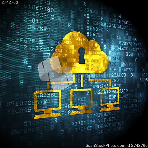 Image of Cloud technology concept: Cloud Network on digital background