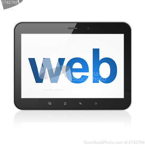 Image of Web design concept: Web on tablet pc computer