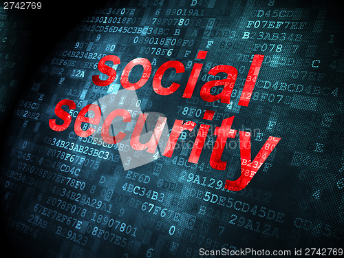 Image of Privacy concept: Social Security on digital background