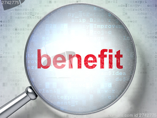 Image of Business concept: Benefit with optical glass
