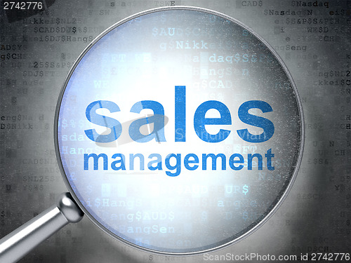 Image of Marketing concept: Sales Management with optical glass