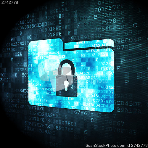 Image of Business concept: Folder With Lock on digital background