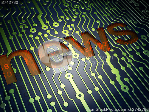 Image of News concept: News on circuit board background