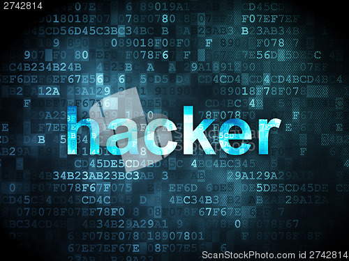 Image of Security concept: Hacker on digital background