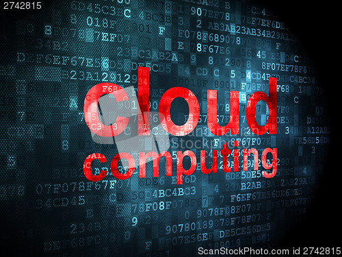 Image of Cloud networking concept: Cloud Computing on digital background
