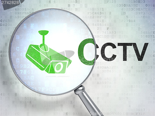 Image of Protection concept: Cctv Camera and CCTV with optical glass