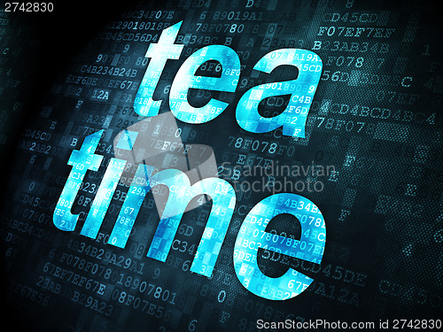 Image of Timeline concept: Tea Time on digital background